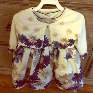 Beautiful Ivory and Navy Girls Dress